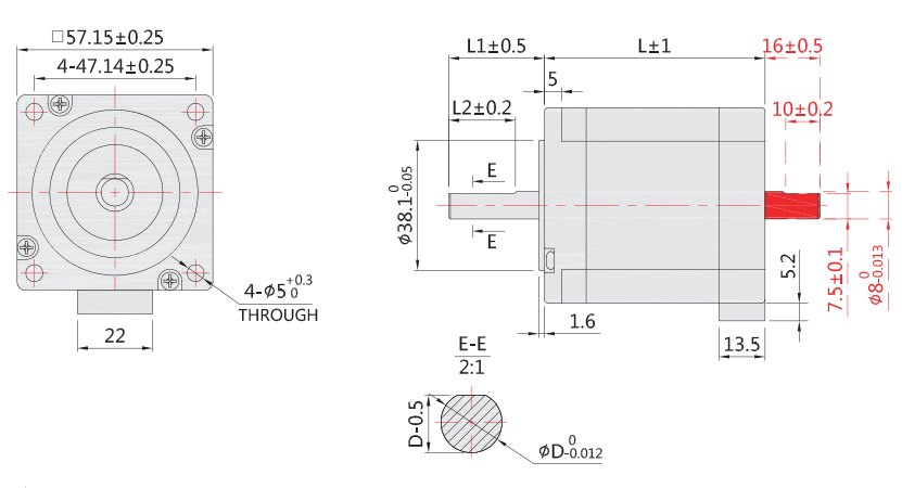 56mm步進(jìn)電機(jī)外形尺寸圖 56mm步進(jìn)電機(jī)外形尺寸圖