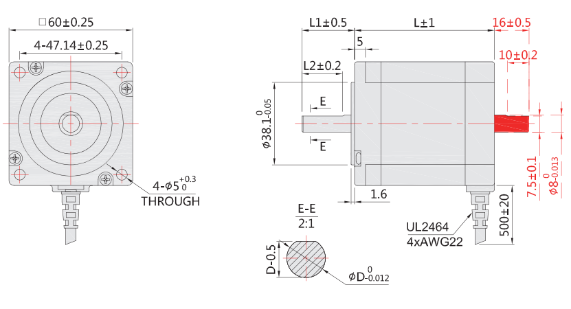 59mm步進(jìn)電機外形尺寸圖