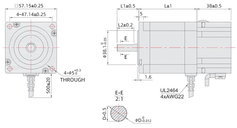 57mm剎車步進(jìn)外形尺寸圖 57mm剎車步進(jìn)外形尺寸圖
