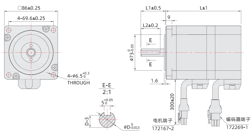 86mm閉環(huán)伺服電機(jī)尺寸圖 86mm閉環(huán)伺服電機(jī)尺寸圖