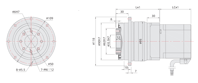 PT86mm行星減速步進(jìn)電機(jī)尺寸圖 PT86mm行星減速步進(jìn)電機(jī)尺寸圖